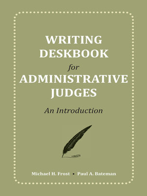 cover image of Writing Deskbook for Administrative Judges